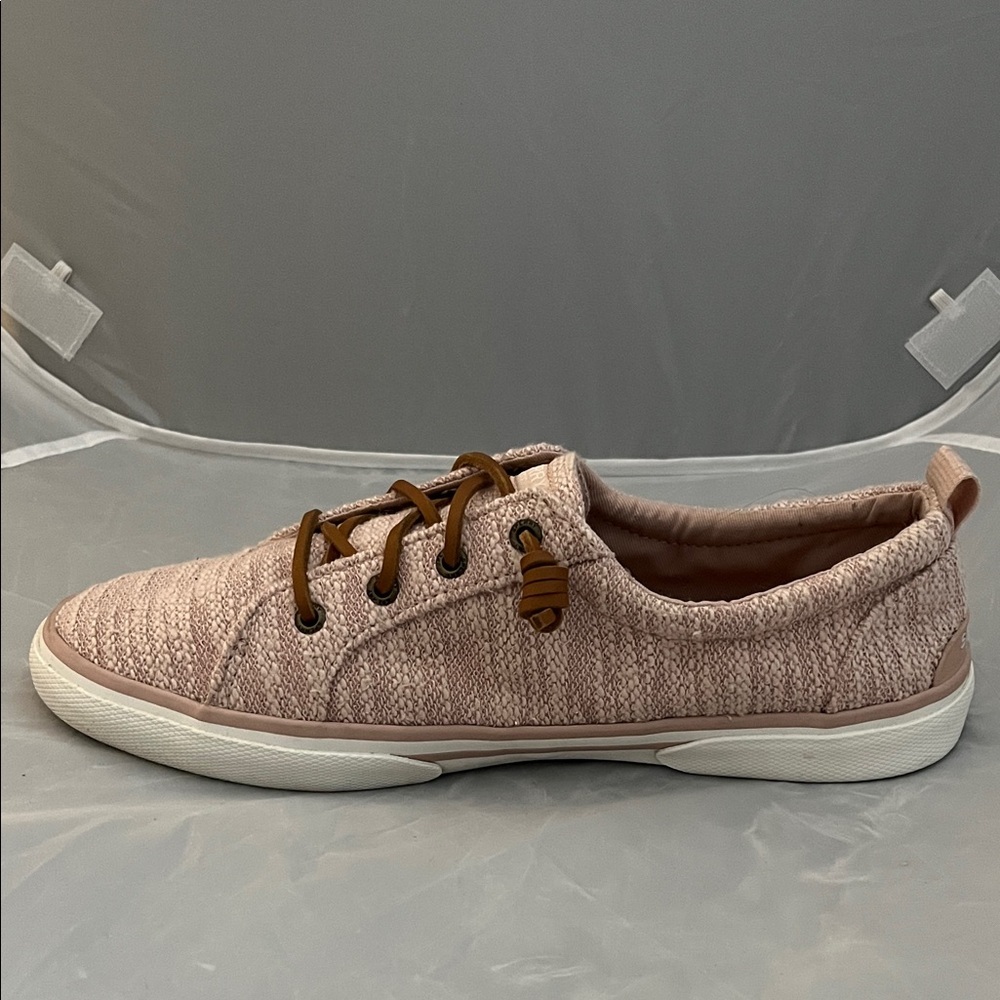 Sperry Women's Pier Wave Blush Pink Canvas Upper Slip On Sneakers - Size 9.5 - Picture 3 of 12